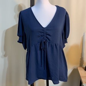 Floral & Ivy V-neck boho blouse size L